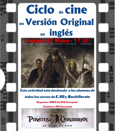 CICLO DE CINE EN VERSIÓN ORIGINAL EN INGLÉS. PIRATES OF THE CARIBBEAN.