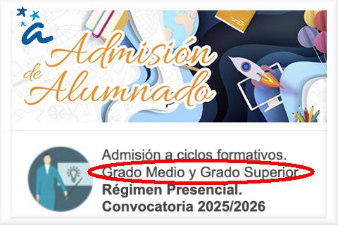 ADMISIÓN FORMACIÓN PROFESIONAL - G. MEDIO Y SUPERIOR.